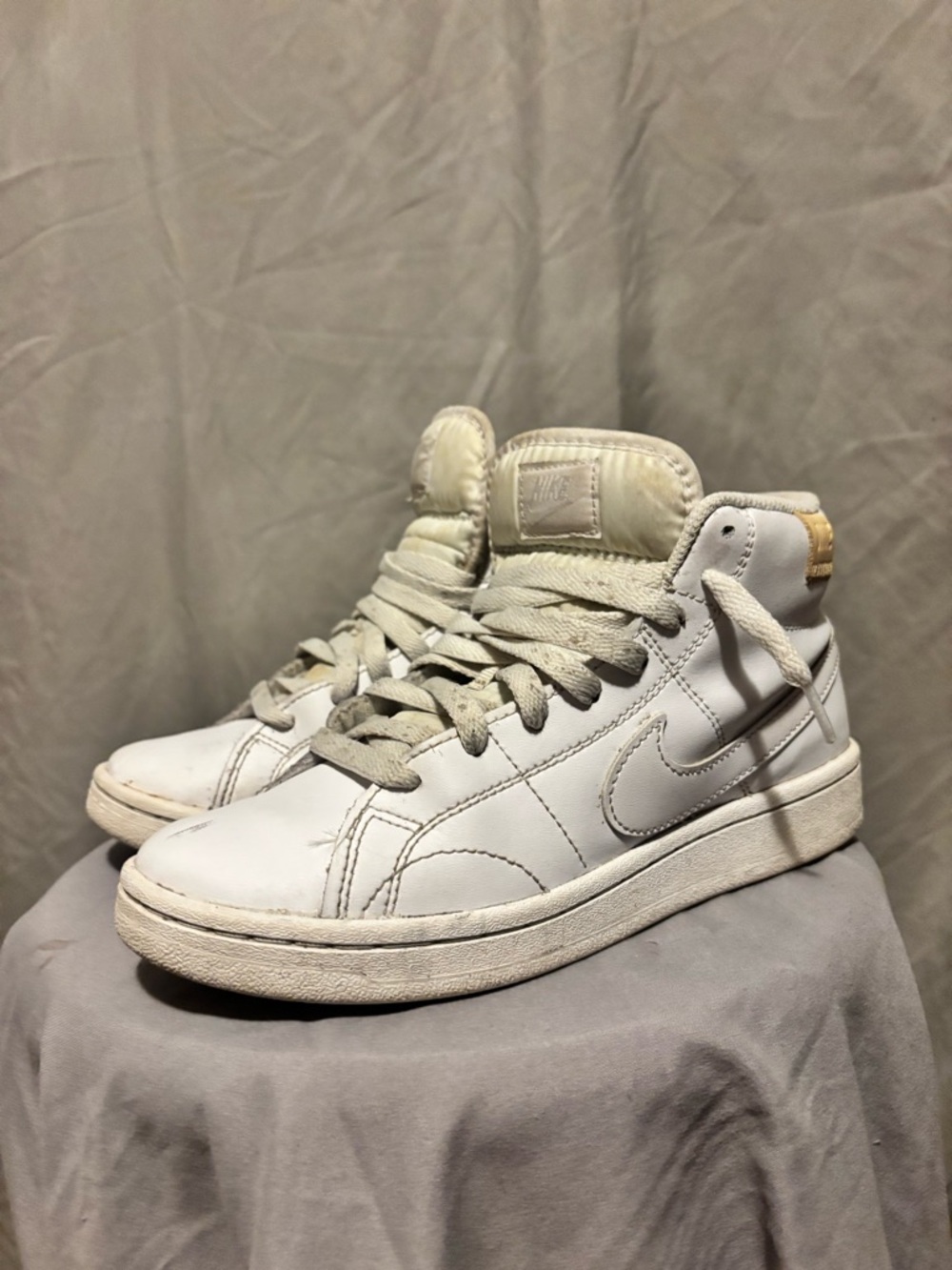 Nike White and Purple High-Top Sneakers Women’s Two Toned
